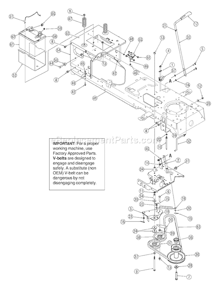 Page F Diagram and Parts List for 13AT605H755 2005 Yard Man Lawn Tractor